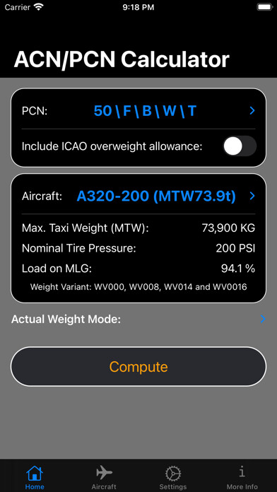 Emulate iPhone app ACN/PCN Calculator using MyAndroid