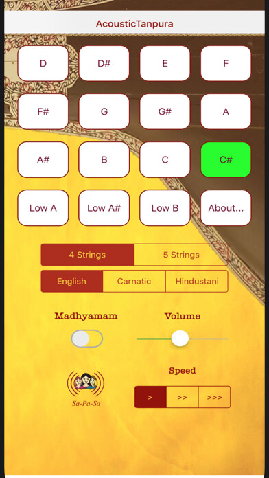 Emulate iPhone app Acoustic Tanpura using MyAndroid