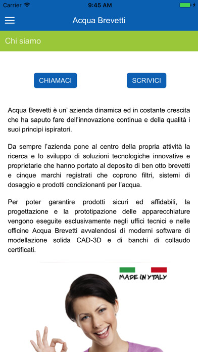 Emulate iPhone app Acqua Brevetti using MyAndroid