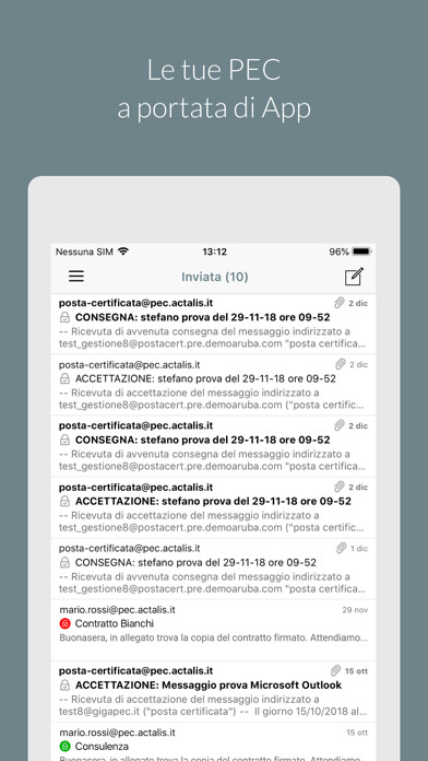 Emulate iPhone app Actalis PEC Mobile using MyAndroid