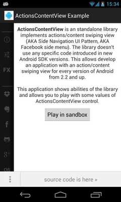 Emulate Android APK ActionsContentView Example