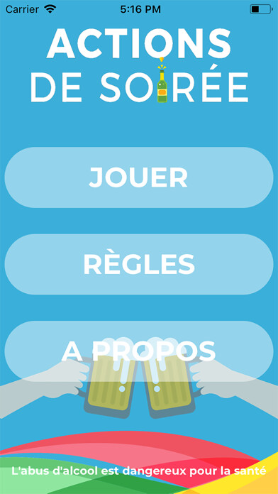 Emulate iPhone app Actions de soirée using MyAndroid