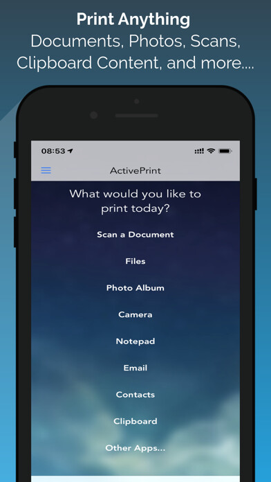 Emulate iPhone app ActivePrint using MyAndroid