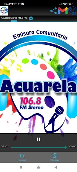 Run android online APK Acuarela Stereo 106.8 Fm from MyAndroid or emulate Acuarela Stereo 106.8 Fm using MyAndroid