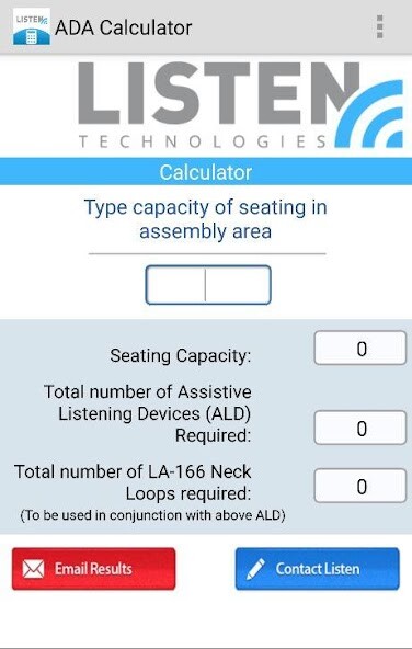 Emulate iPhone app ADA/IBC Compliance Calculator using MyAndroid