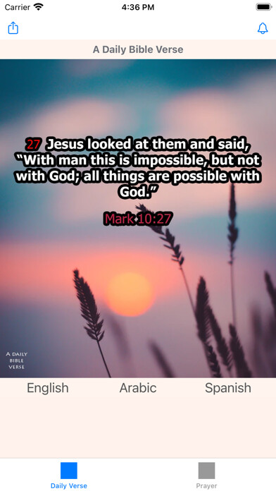 Emulate iPhone app A Daily Bible Verse using MyAndroid
