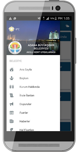 Emulate iPhone app Adana Akıllı Kent Uygulaması using MyAndroid