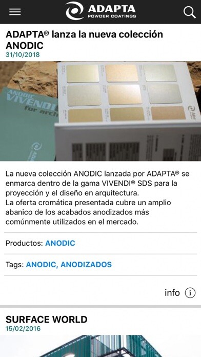 Emulate iPhone app Adapta Color using MyAndroid