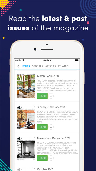 Emulate iPhone app AD Architectural Digest India using MyAndroid
