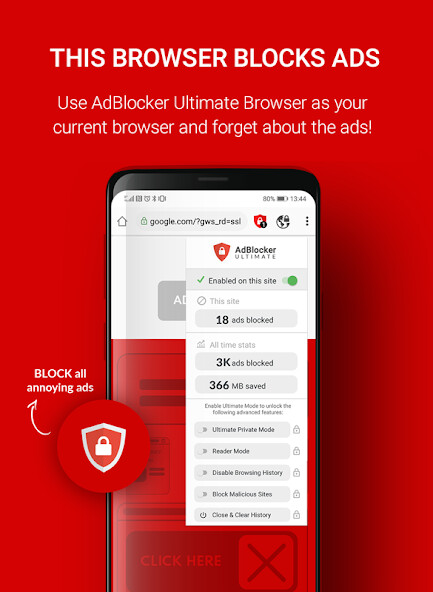 Run android online APK AdBlocker Ultimate Browser from MyAndroid or emulate AdBlocker Ultimate Browser using MyAndroid