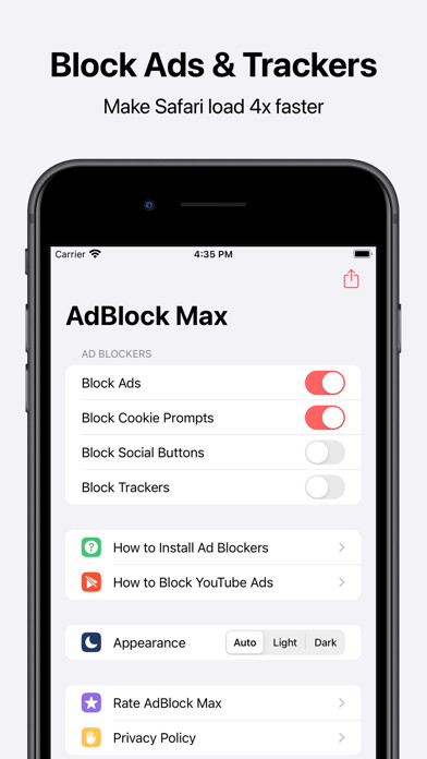 Emulate iPhone app AdBlock Max using MyAndroid Emulate iPhone app AdBlock Max using MyAndroid