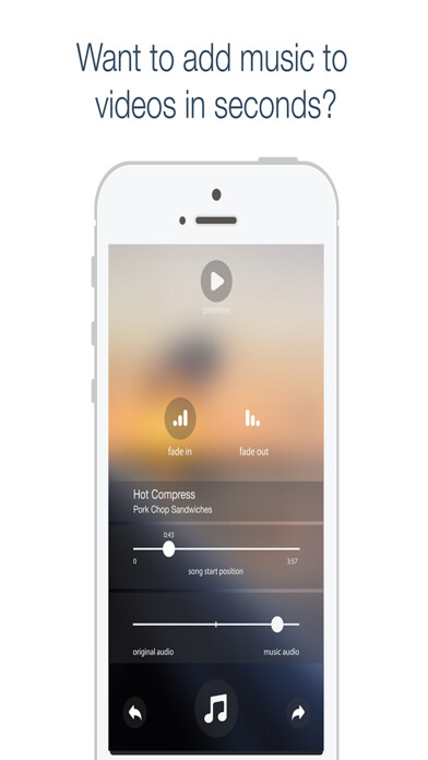 Emulate iPhone app Add Background Music to Videos using MyAndroid