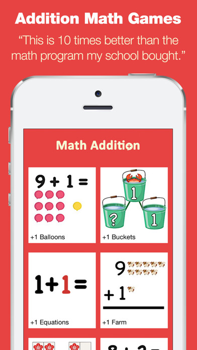 Emulate iPhone app Addition Games - Fun and Simple Math Games for Kids using MyAndroid