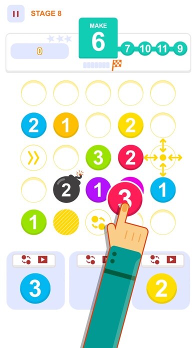 Emulate iPhone app Addition Puzzle using MyAndroid