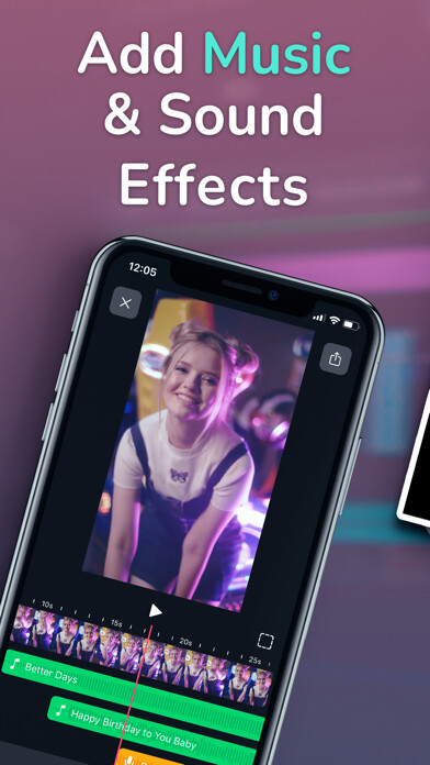 Emulate iPhone app Add Music To Video Intro Maker using MyAndroid