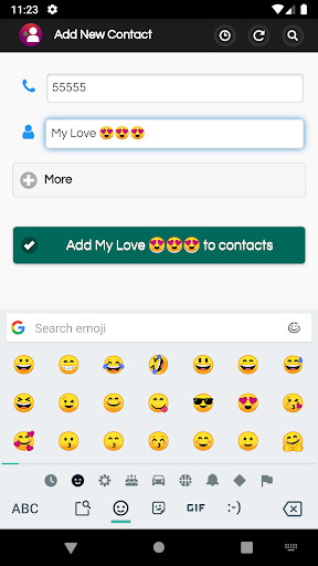 Run android online APK Add New Contact from MyAndroid or emulate Add New Contact using MyAndroid
