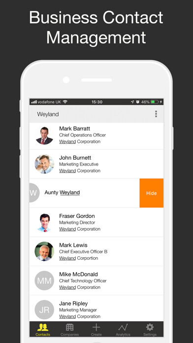 Emulate iPhone app Address Book - ContactBase using MyAndroid