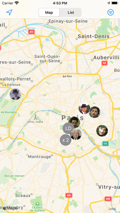 Emulate iPhone app AddressesMap using MyAndroid