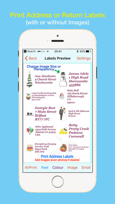 Emulate iPhone app Address Labels & Envelopes using MyAndroid Emulate iPhone app Address Labels & Envelopes using MyAndroid