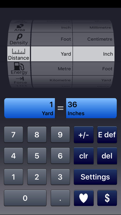 Emulate iPhone app Ad-Free Unit Converter using MyAndroid
