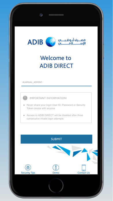 Emulate iPhone app ADIB Direct - Business using MyAndroid Emulate iPhone app ADIB Direct - Business using MyAndroid