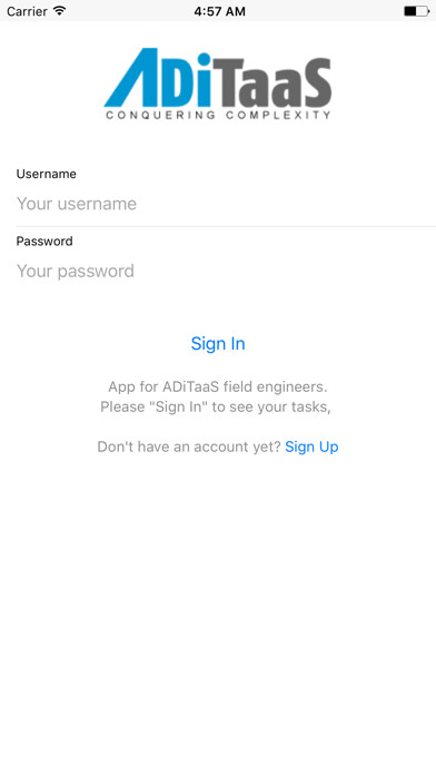 Emulate iPhone app ADiTaaS Field Service using MyAndroid