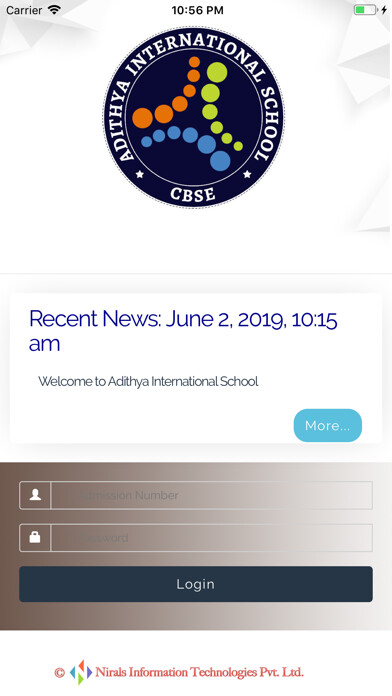 Emulate iPhone app Adithya International School using MyAndroid