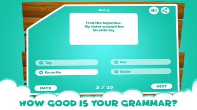 Emulate iPhone app Adjectives Quiz Games For Kids using MyAndroid