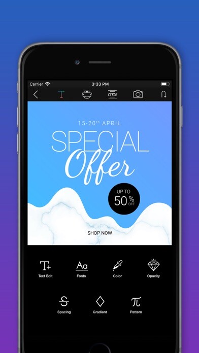 Emulate iPhone app Ad Maker - Banner Ad Editor using MyAndroid