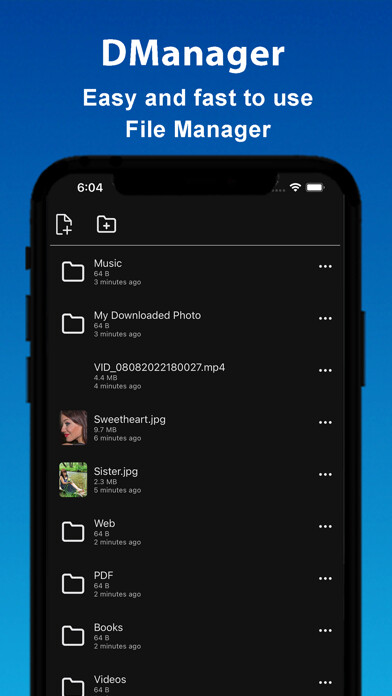 Emulate iPhone app aDManager : Browser,Docs,Files using MyAndroid