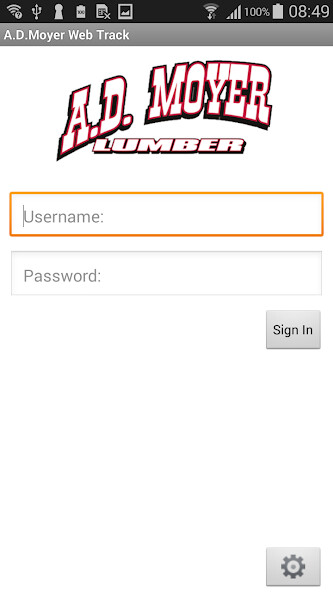 Emulate iPhone app A.D. Moyer Lumber Web Track using MyAndroid