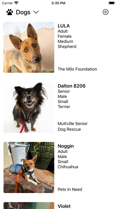Emulate iPhone app AdoptMe - Find a Pet using MyAndroid Emulate iPhone app AdoptMe - Find a Pet using MyAndroid