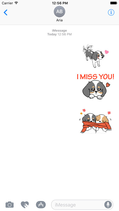 Emulate iPhone app Adorable Cavalier Dog Sticker using MyAndroid