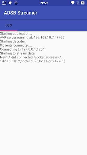Emulate Android APK ADSB Decoder  Streamer (beta)