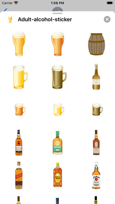 Emulate iPhone app Adult alcohol sticker using MyAndroid