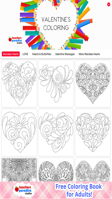 Emulate iPhone app Adult Coloring Books: Valentines Day using MyAndroid Emulate iPhone app Adult Coloring Books: Valentines Day using MyAndroid
