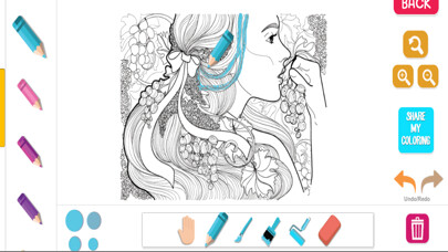 Emulate iPhone app Adult Colouring Princess Girl Stress Relieved using MyAndroid