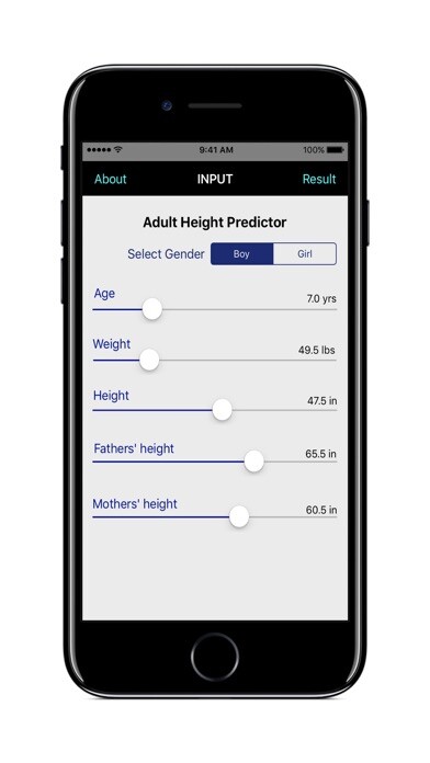 Emulate iPhone app Adult Height Predictor using MyAndroid Emulate iPhone app Adult Height Predictor using MyAndroid