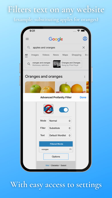 Emulate iPhone app Advanced Profanity Filter using MyAndroid