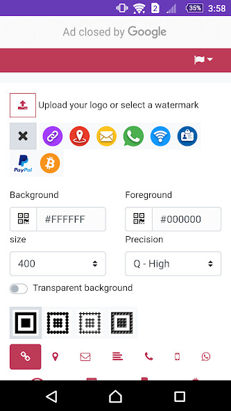 Run android online APK Advanced QR code generator from MyAndroid or emulate Advanced QR code generator using MyAndroid