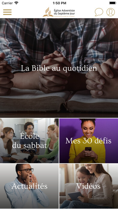 Emulate iPhone app Adventiste France Nord using MyAndroid