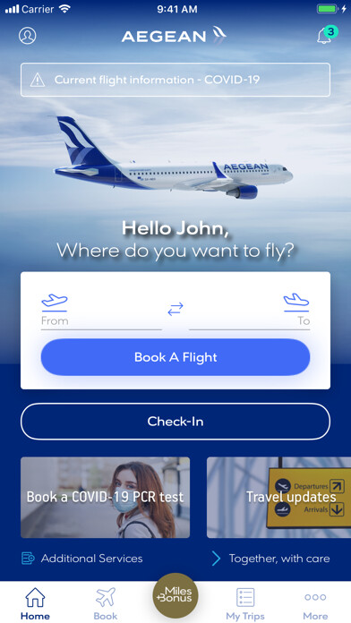 Emulate iPhone app Aegean Airlines using MyAndroid
