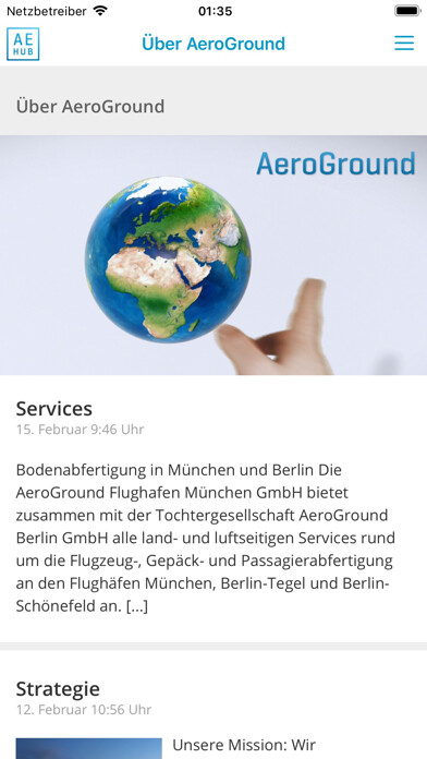 Emulate iPhone app AE Hub - Die AeroGround App using MyAndroid Emulate iPhone app AE Hub - Die AeroGround App using MyAndroid