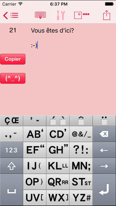 Emulate iPhone app AEI Keyboard Note French using MyAndroid Emulate iPhone app AEI Keyboard Note French using MyAndroid