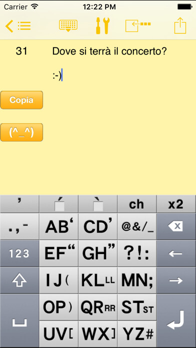Emulate iPhone app AEI Keyboard Note Italian using MyAndroid Emulate iPhone app AEI Keyboard Note Italian using MyAndroid
