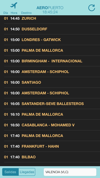 Emulate iPhone app Aeropuertos using MyAndroid