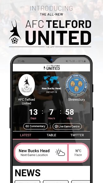 Run android online APK AFC Telford United - The App from MyAndroid or emulate AFC Telford United - The App using MyAndroid