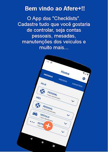 Run android online APK Afere(rotina mensal, lembrete, comprovante, lista) from MyAndroid or emulate Afere(rotina mensal, lembrete, comprovante, lista) using MyAndroid