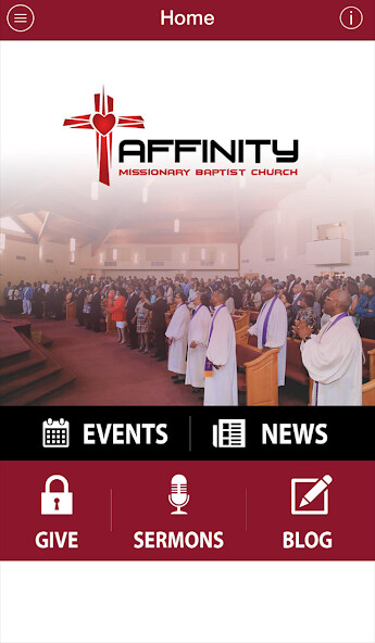 Emulate iPhone app Affinity Missionary Baptist using MyAndroid