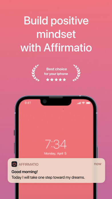 Emulate iPhone app Affirmatio - Daily motivation using MyAndroid
